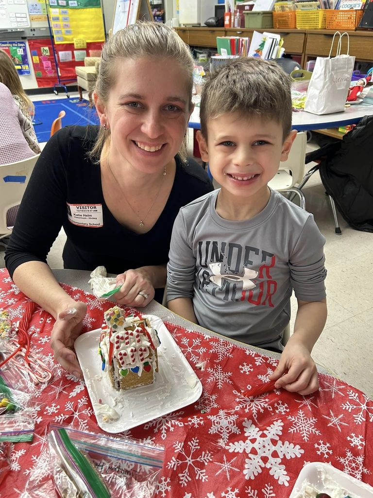 Students Making Gingerbread Houses