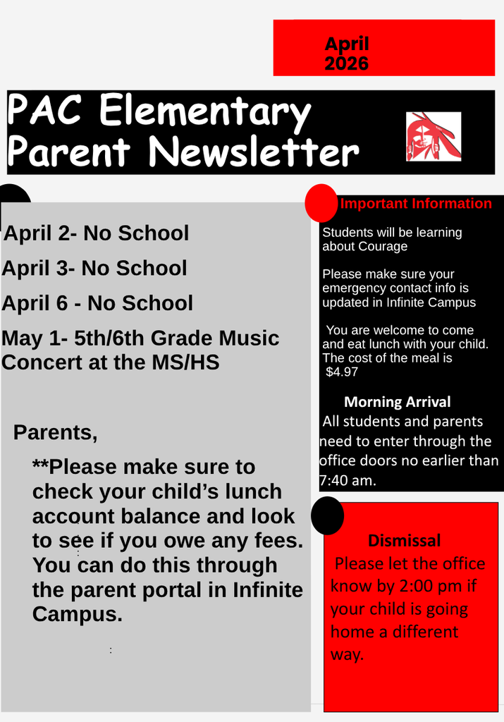 PAC elementary parent newsletter