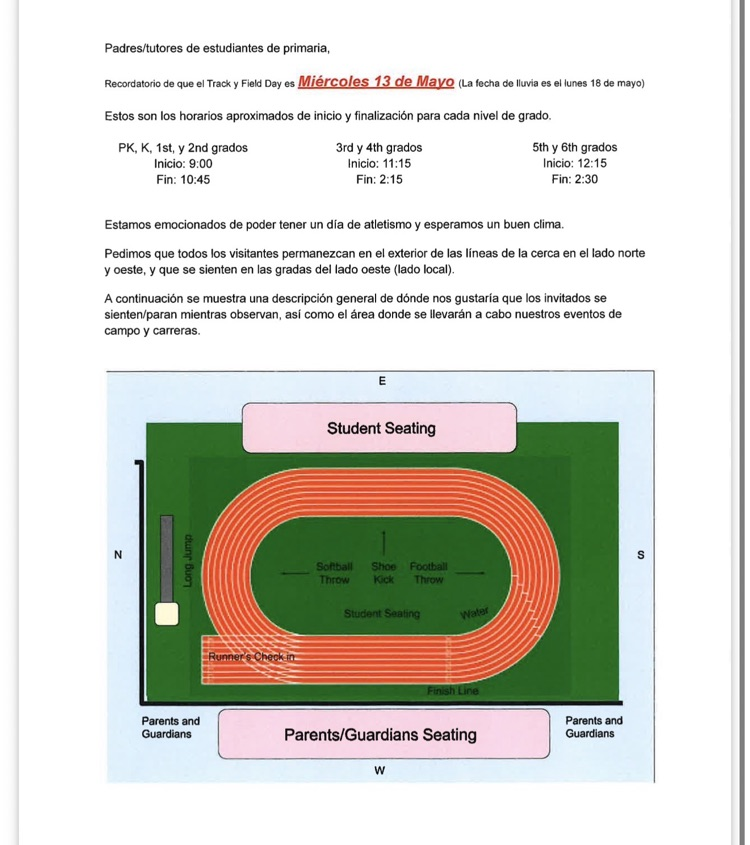 track and field day map