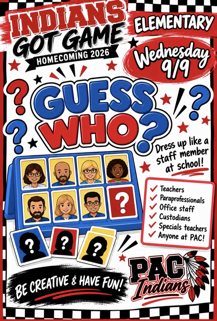Guess who?! Dress up like a staff member flyer 