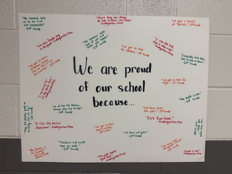poster listing reasons students are proud of our school 