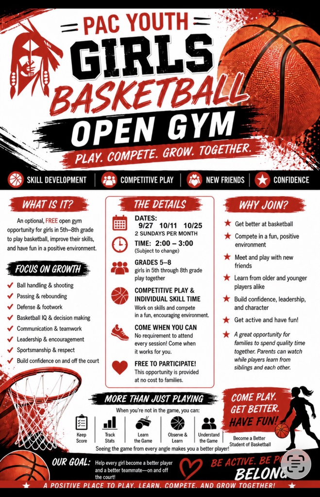 pac youth basketball open gym 