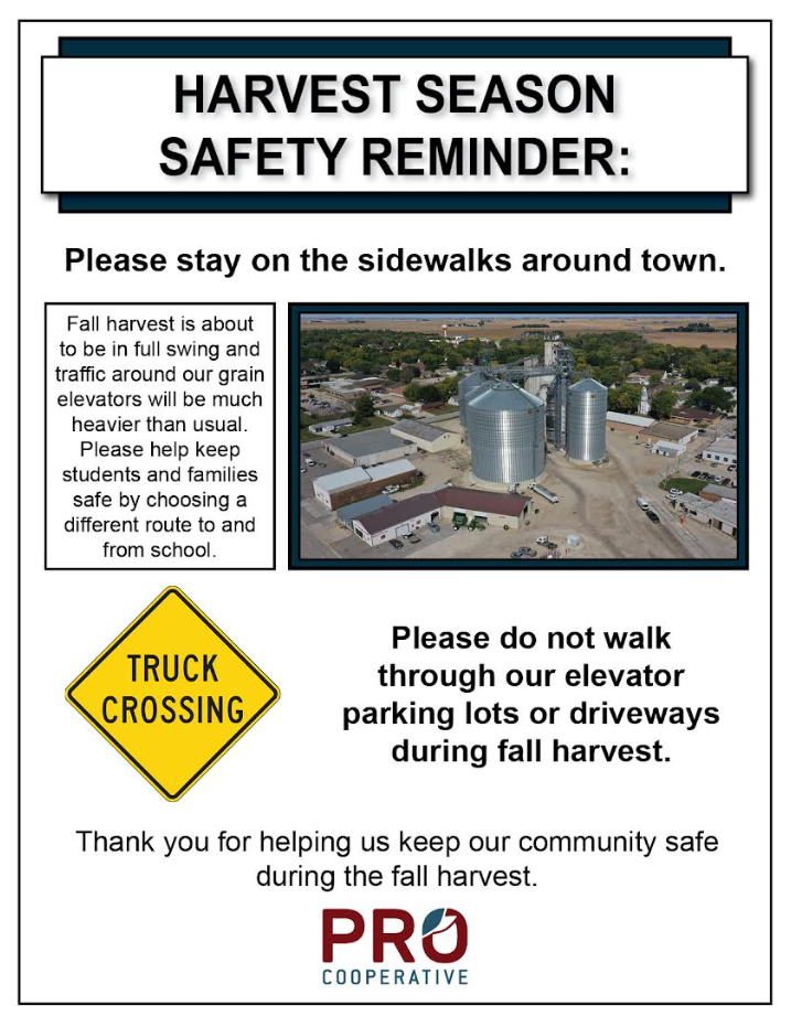 Harvest season safety reminder
