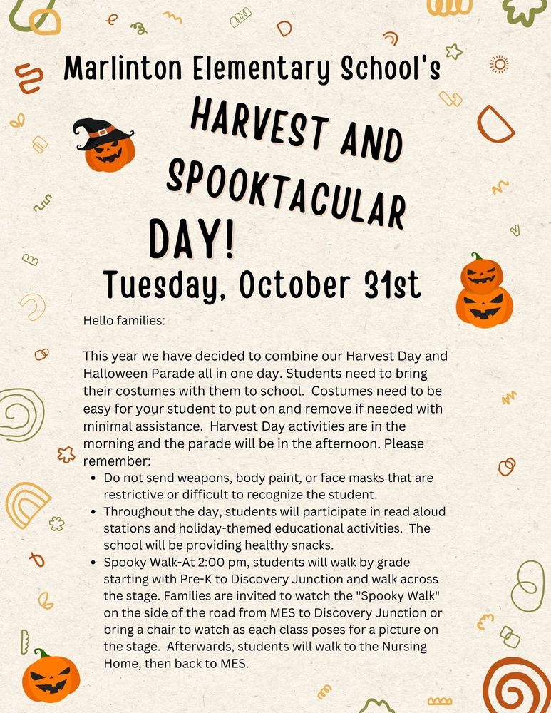 Harvest and Spooktacular Marlinton Elementary School