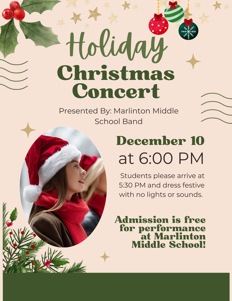 invitation to MMS Christmas concert on 12/10 at 6:00 PM