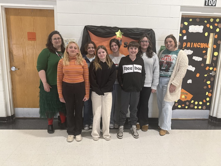 ELA student of the month with 6 students and 2 teachers