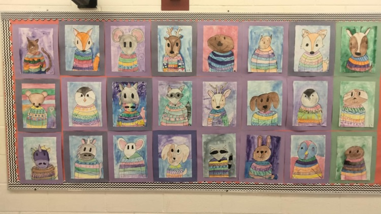 art by 7/8 grade using water color 