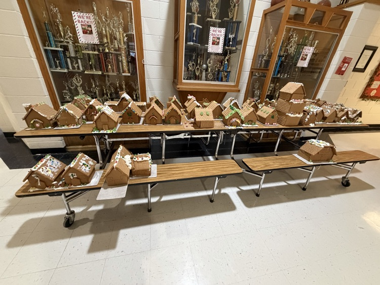 gingerbread houses by 6-8 graders