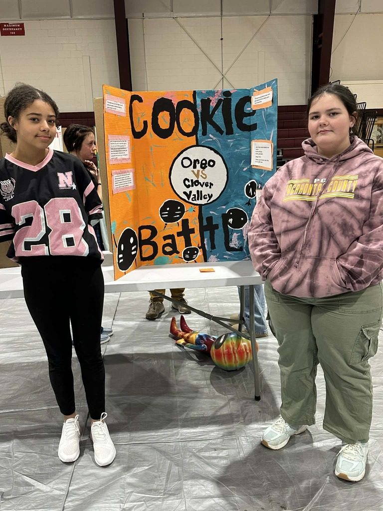 students presenting at science fair