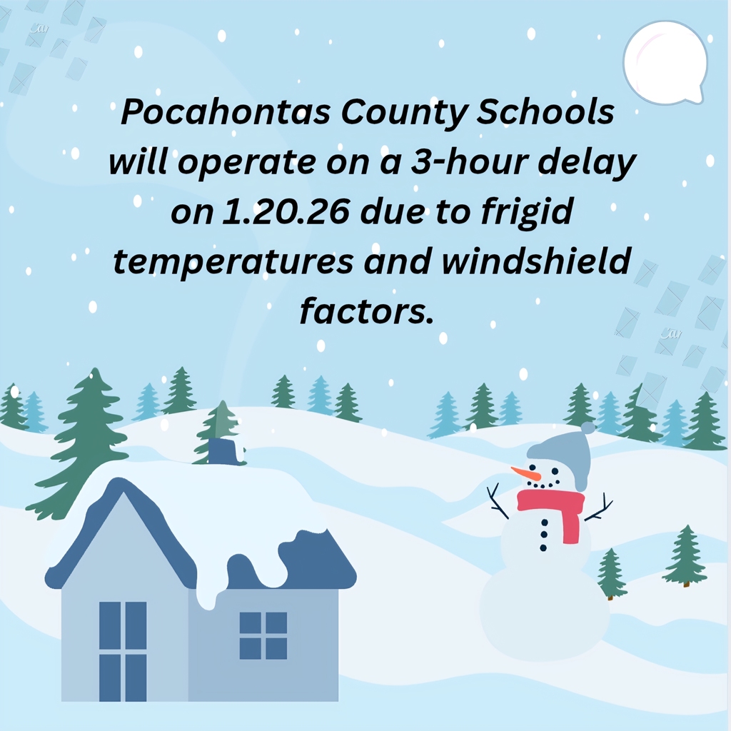 3-hour delay 1.20.26 graphic with winter scene