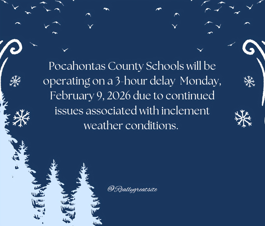 graphic regarding a 3-hour delay for 2.9.2026