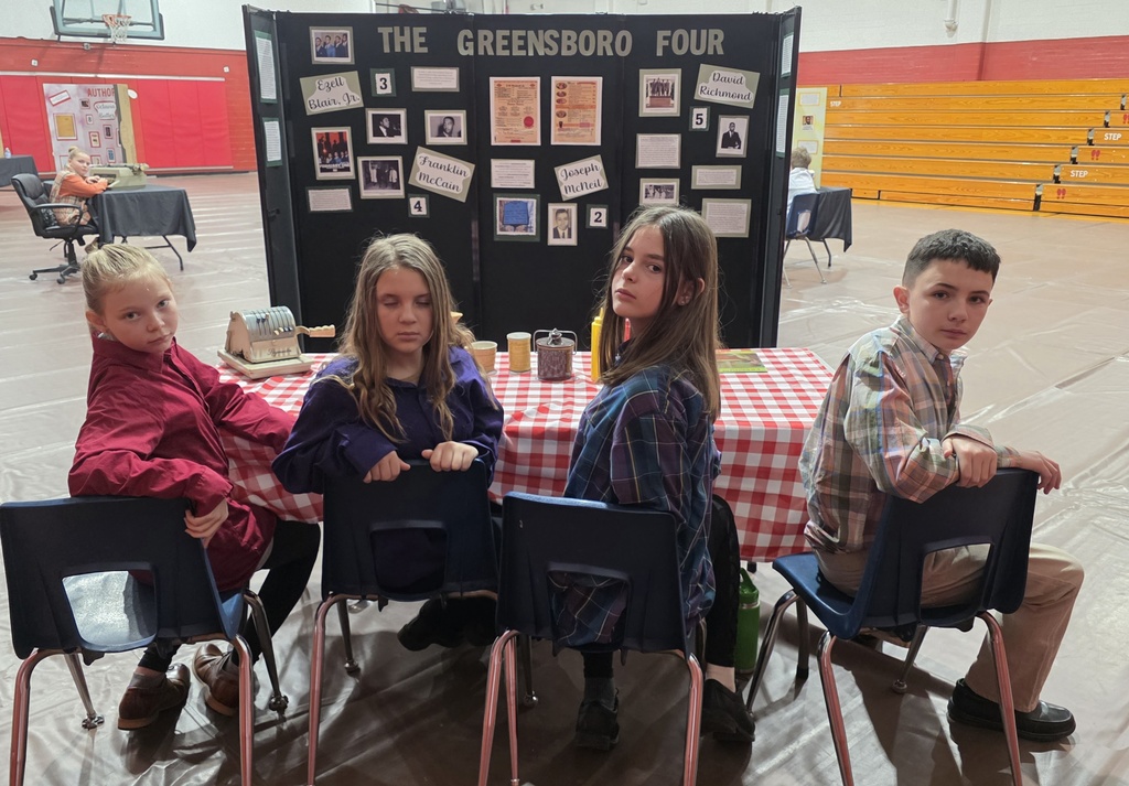 Hillsboro 5th grade presenting their Living History presenations.  Sullivan, Fenna, Alida and Bianca