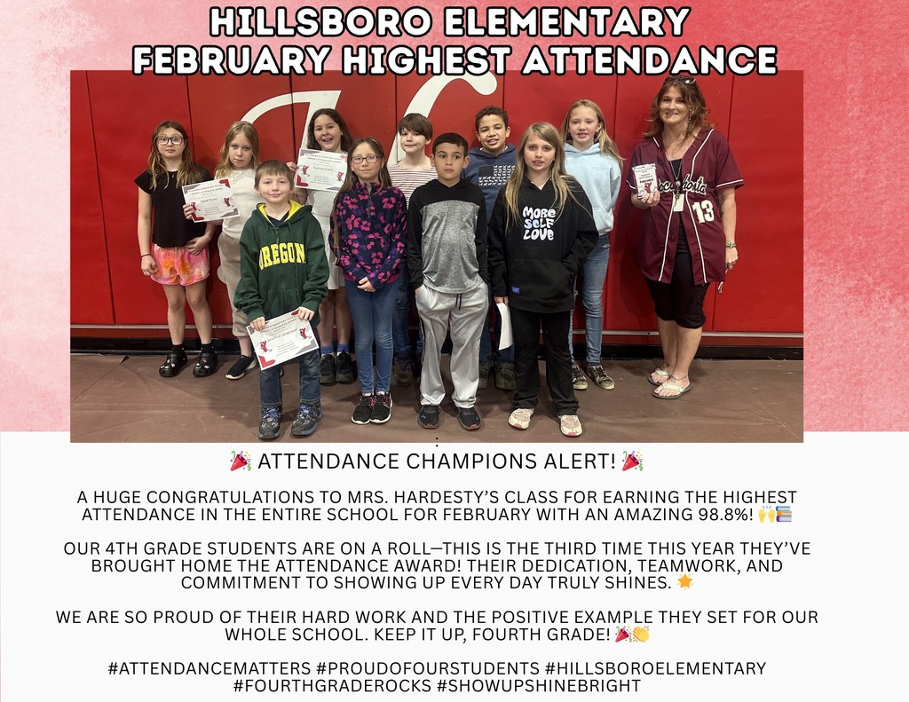 Fourth Grade wins highest attendance award for February