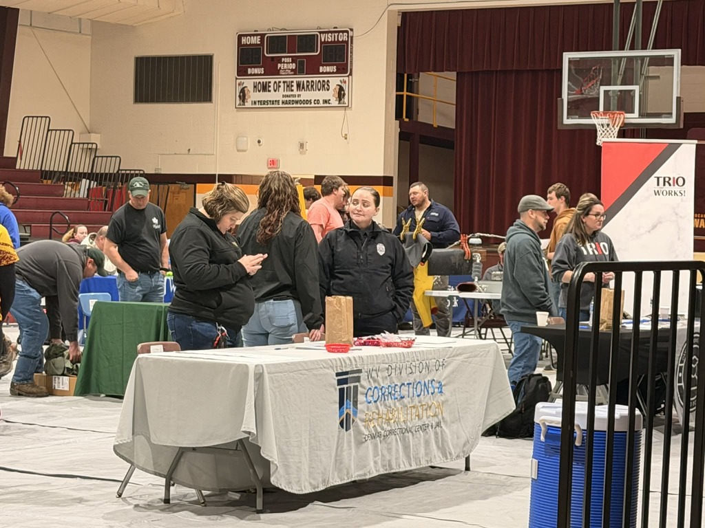 Students participating in career day