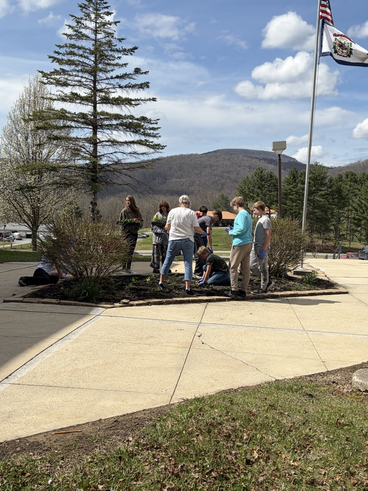 flower garden planted at MMS 