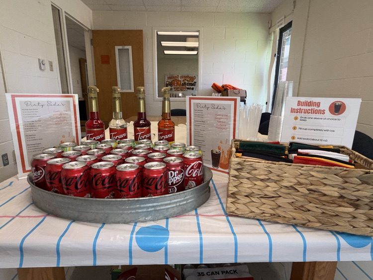 dirty soda bar for staff appreciation Monday 
