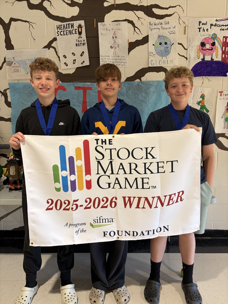 2nd place winners in state for stock market game 