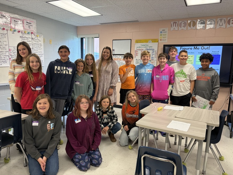 group of kids with mrs doss