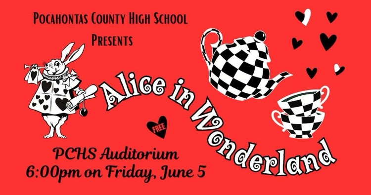 images of students performing Alice in Wonderland