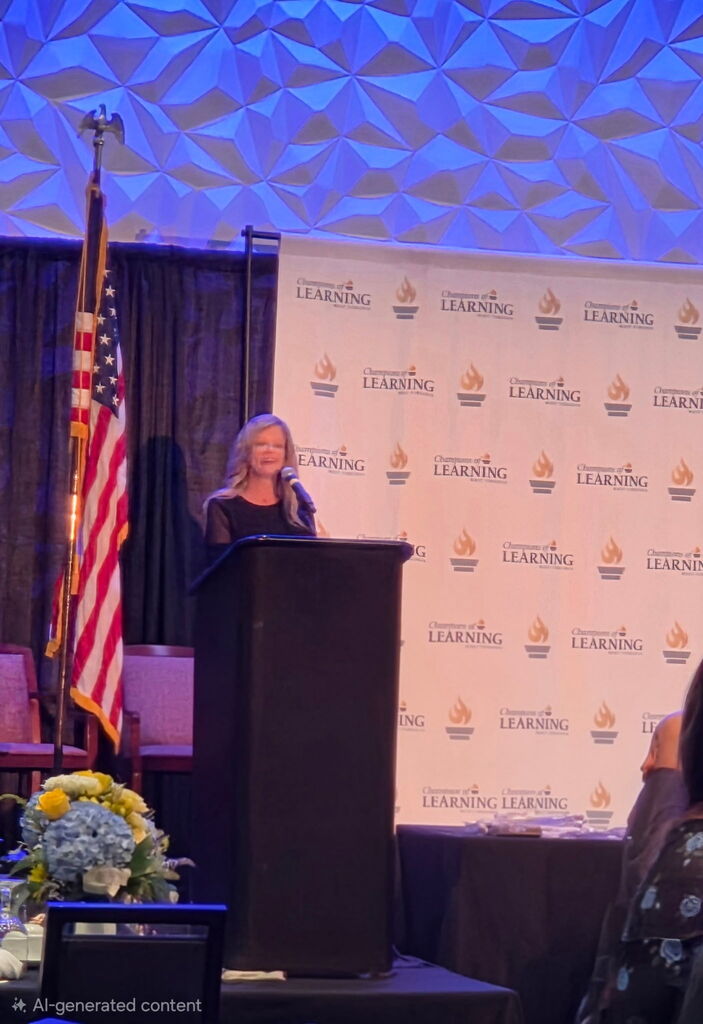 Superintendent Michelle Blatt speaking at conference
