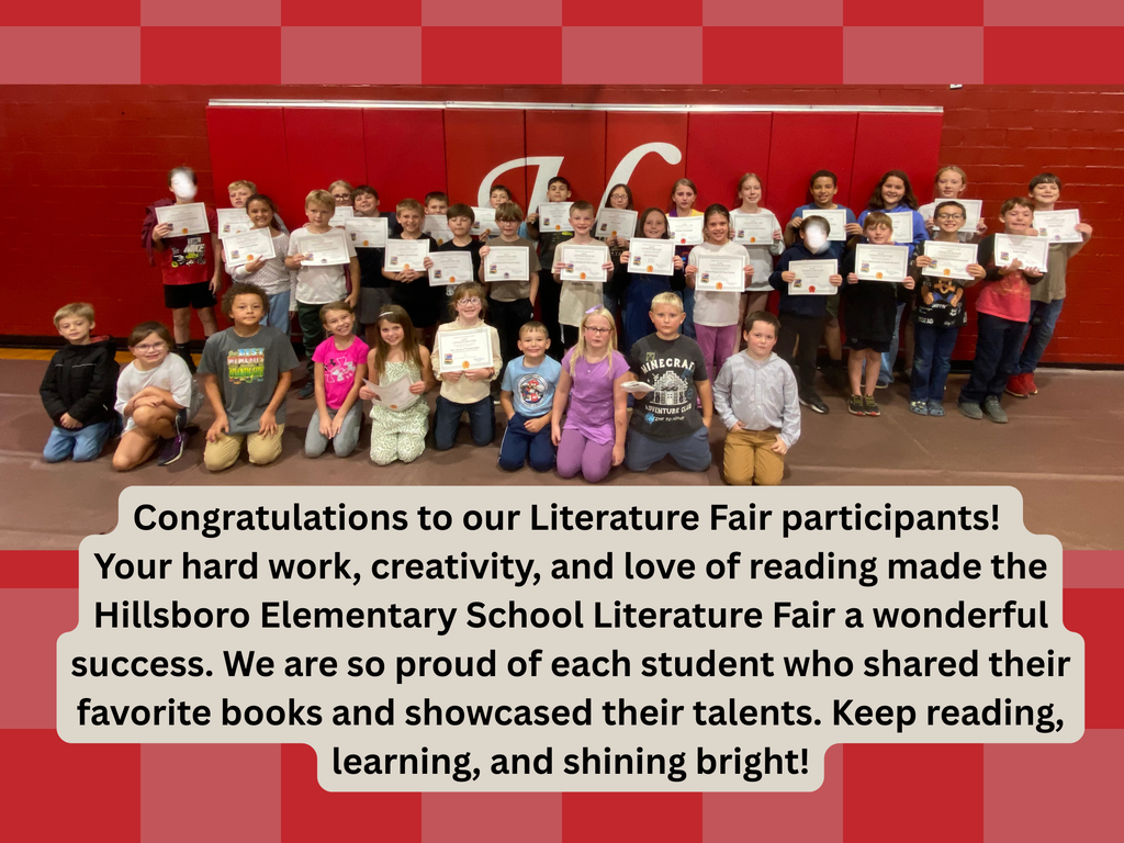 Students pictured participated in our school literature fair 