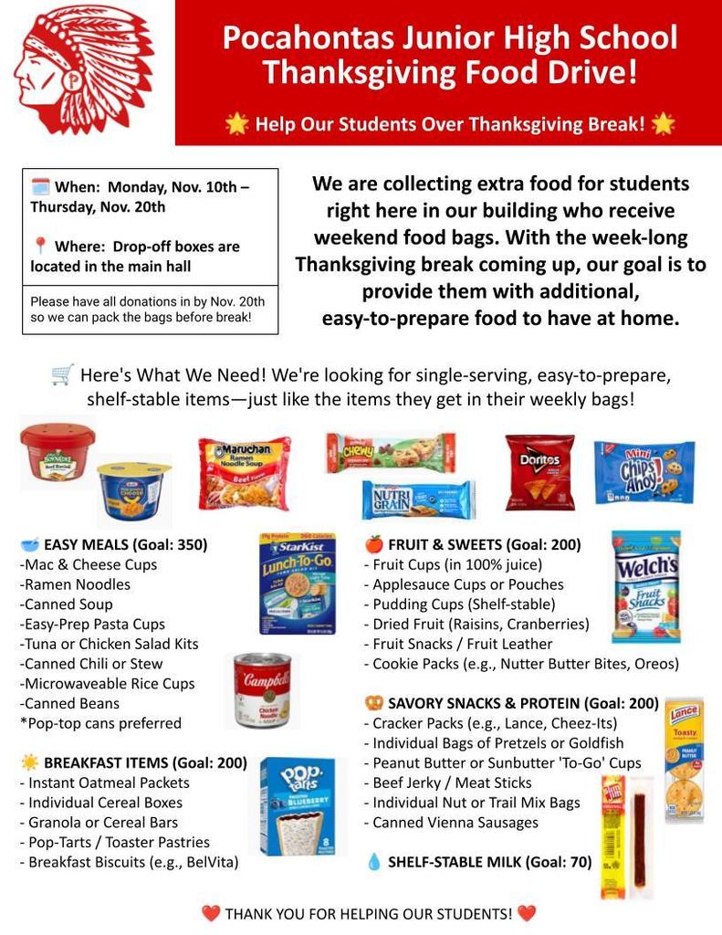 PJHS Food Drive