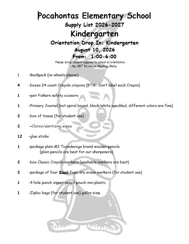 K- Supply List
