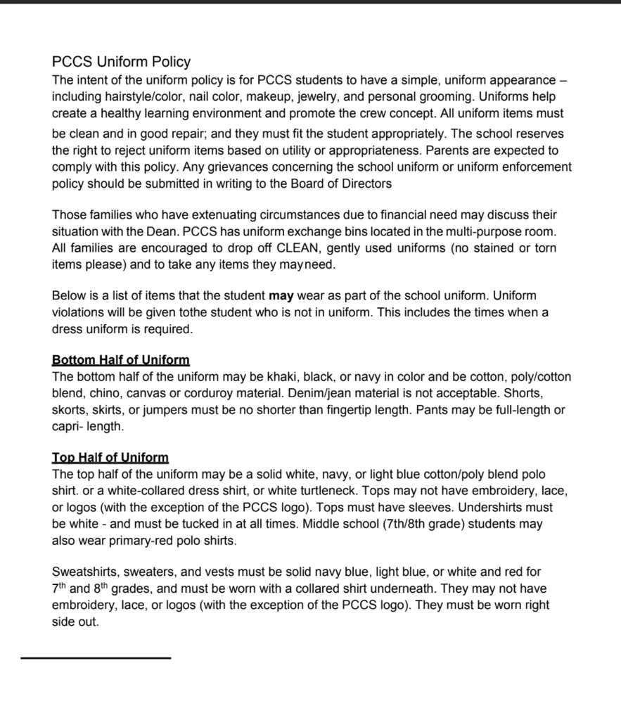 uniform policy