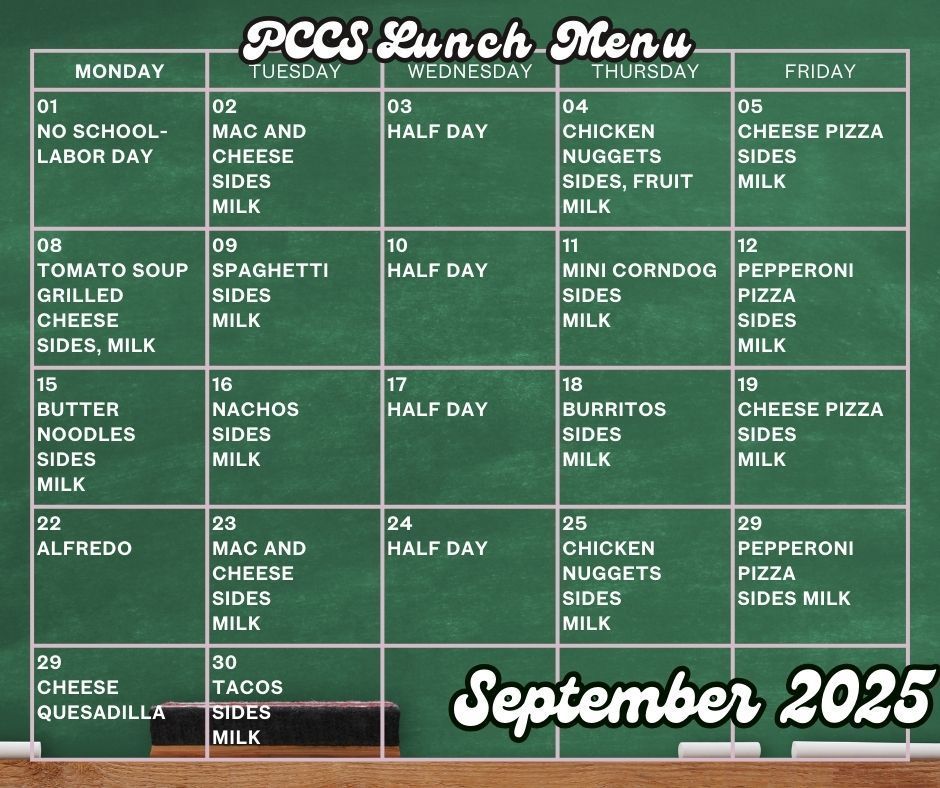 September Lunch menu