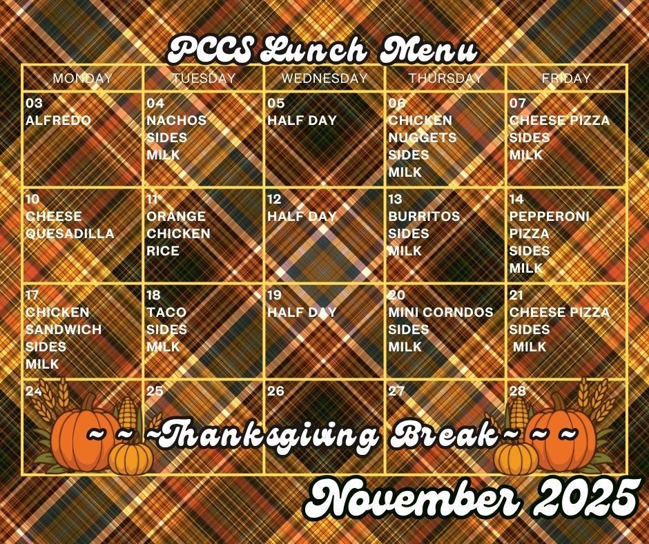 November Lunch Calendar