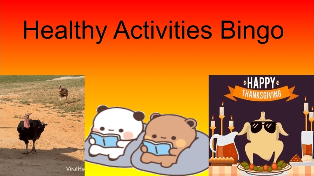 Healthy Activities Bingo