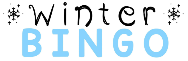 the words "winter BINGO" with snowflakes in the background