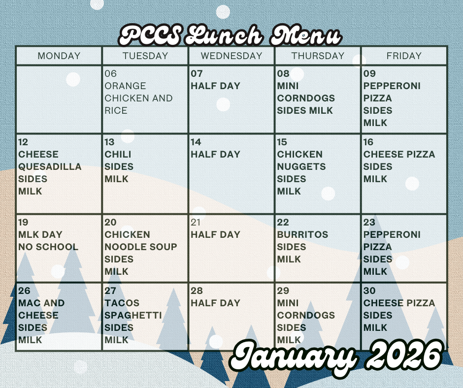 January lunch menu
