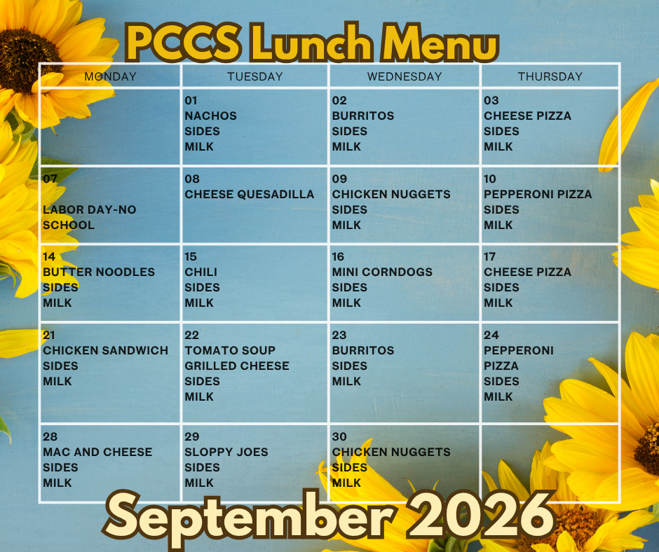 September lunch menu