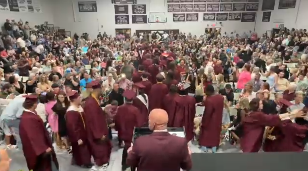 2025 Graduation Crowd- thankfully Pocola Indian Network Streamed the event as well.  