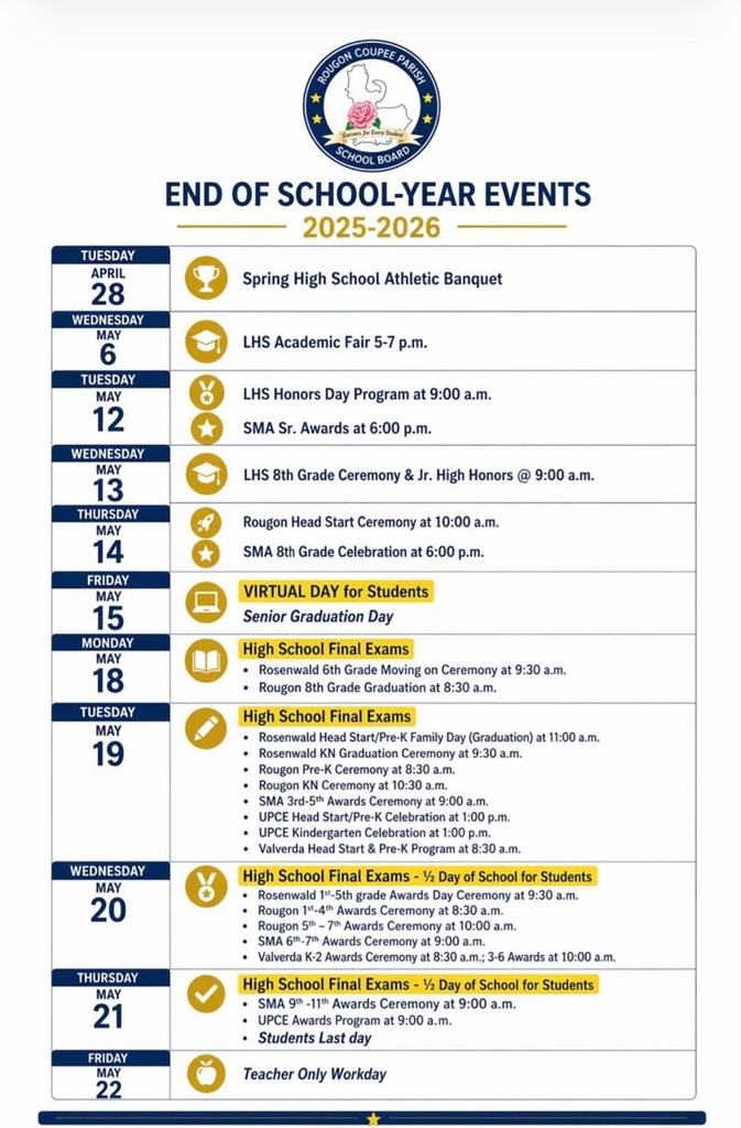 End of School-Year Events 2025–2026