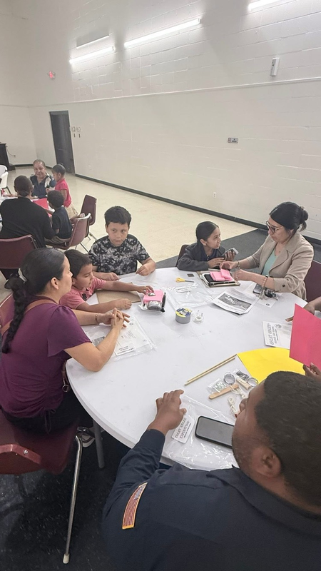 Family table with students