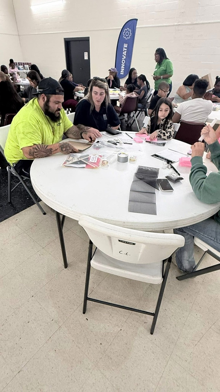 Family table with their children