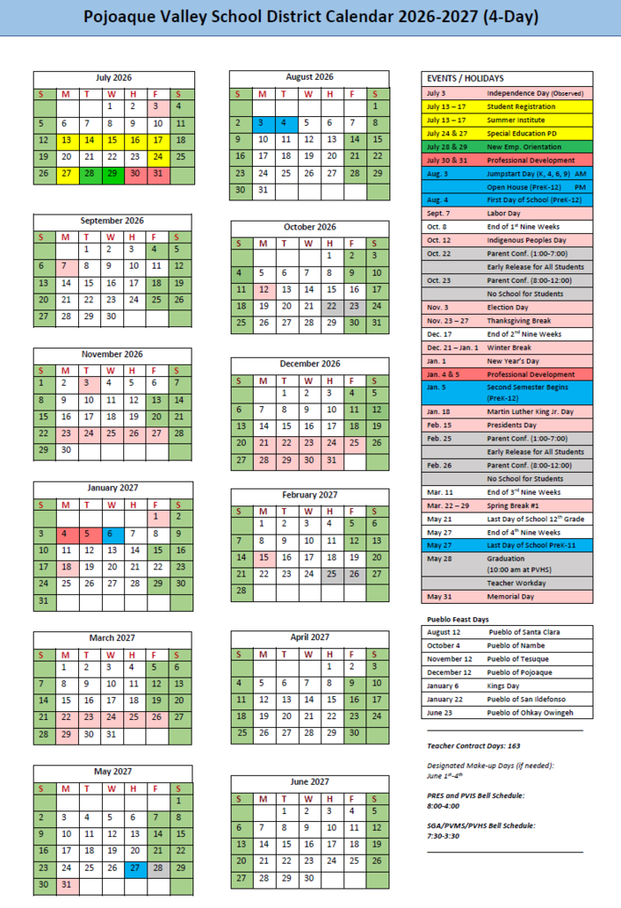 school calendar