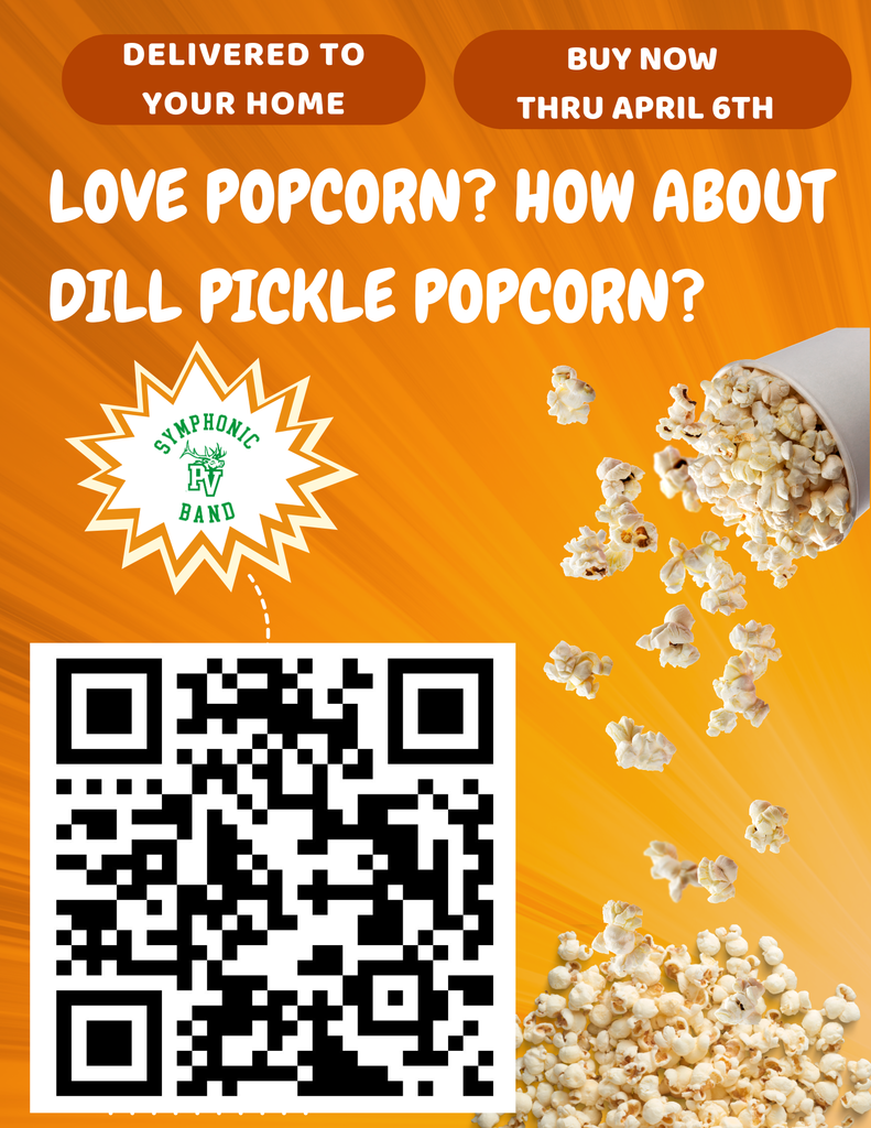Popcorn falling from bucket with QR code to order