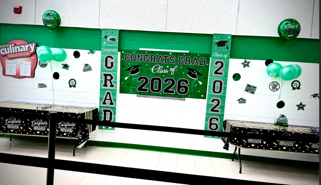 Graduation party in our cafeteria!