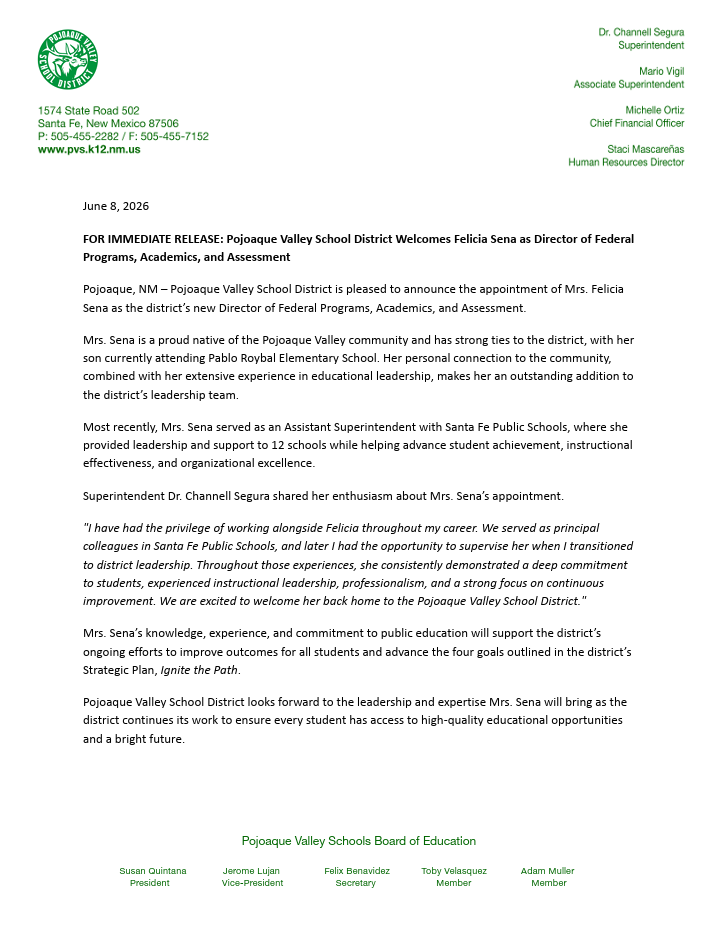 felicia sena press release