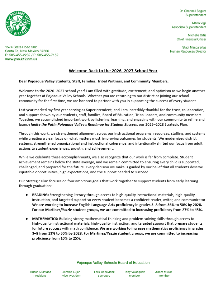 back to school letter