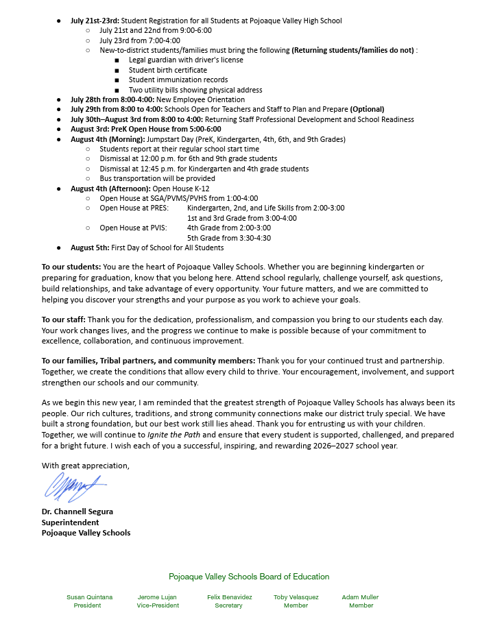 back to school letter