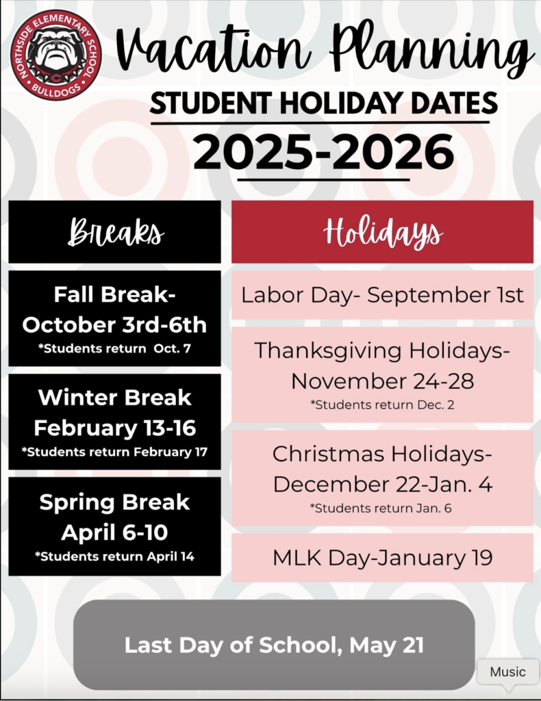 Vacation Planning/ Student Holiday Dates