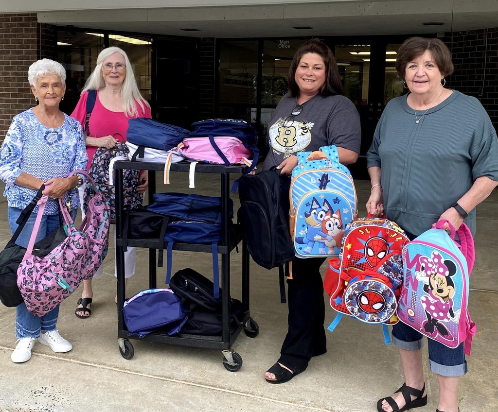 Mountain View Baptist Church donates book bags to the school