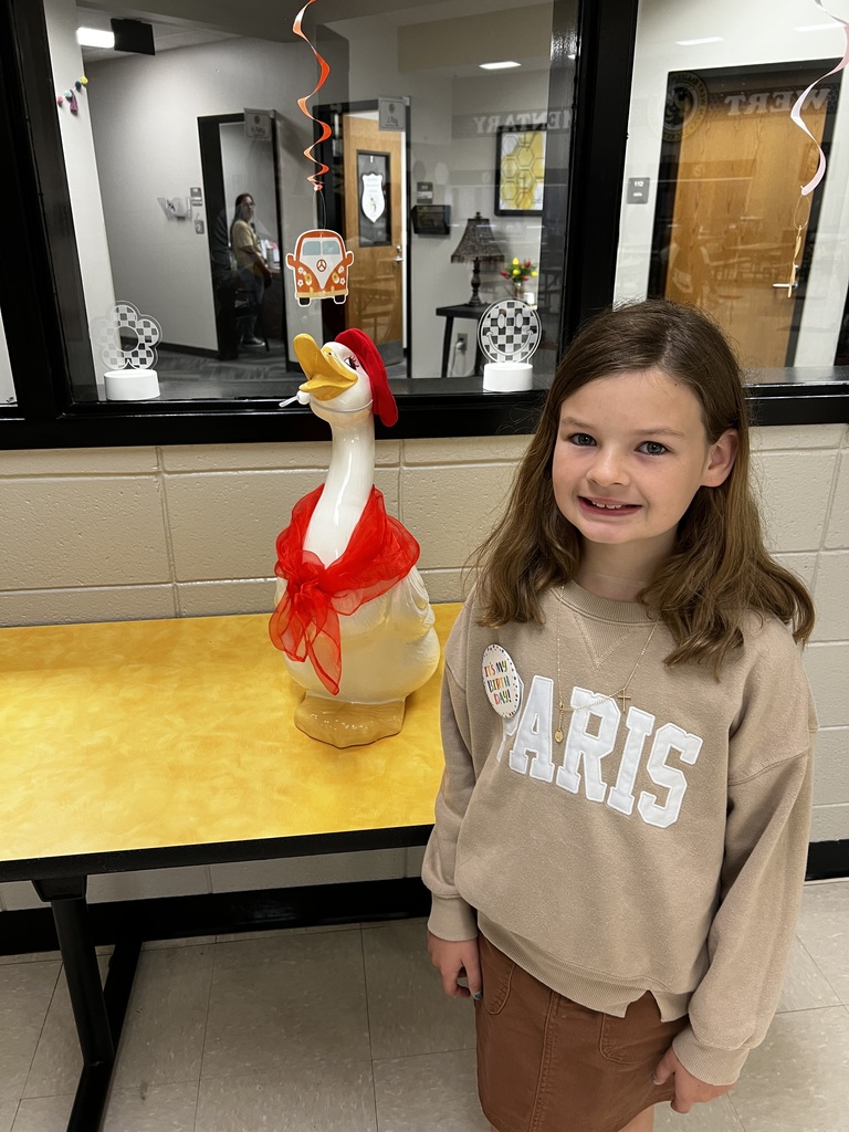 A student posing with Lucy Goose! Happy Birthday to the following students who had a birthday recently! #happybirthday