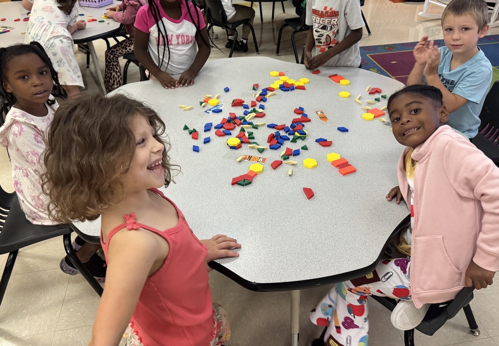 Mrs. Haynes class working with shapes. 