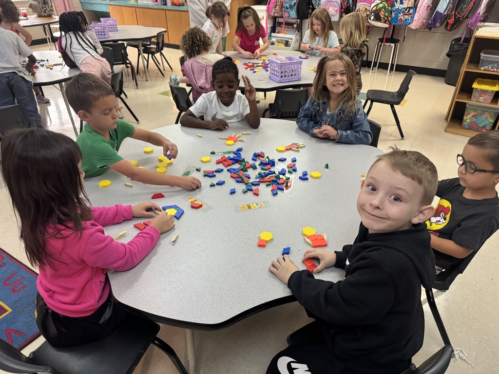 Mrs. Haynes class working with shapes. 
