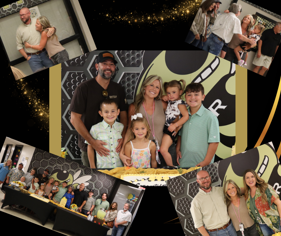 Photo collage of Emily Stinson and her family